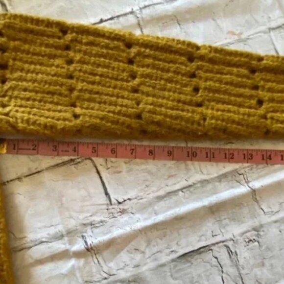 Madewell Pointelle Mock Neck Pullover Sweater Mustard S - Picture 4 of 6